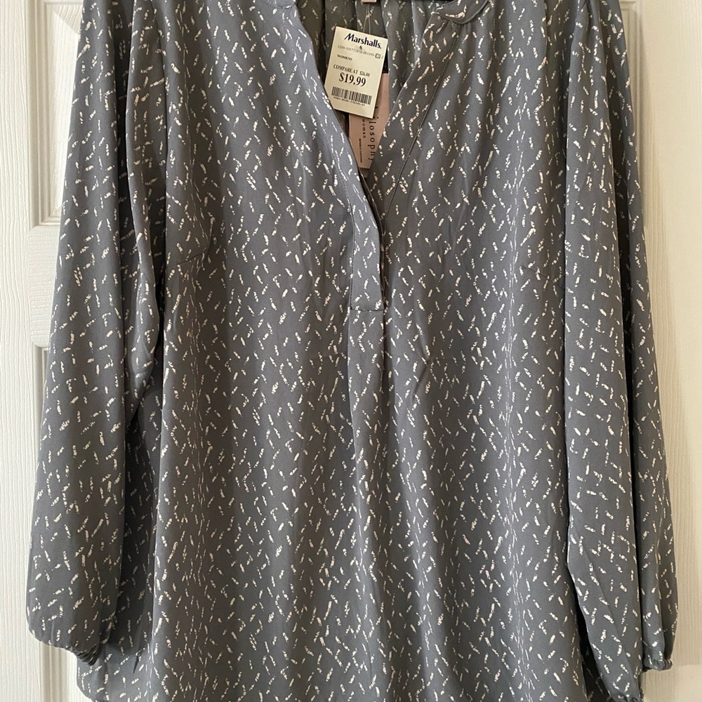 Gray Patterned Women's Top